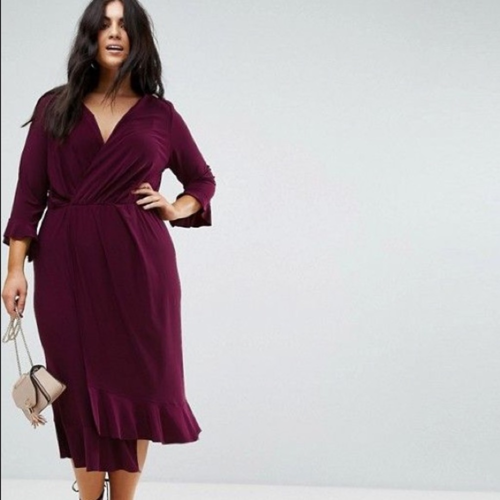 ASOS Curve Plum Drapey Dress